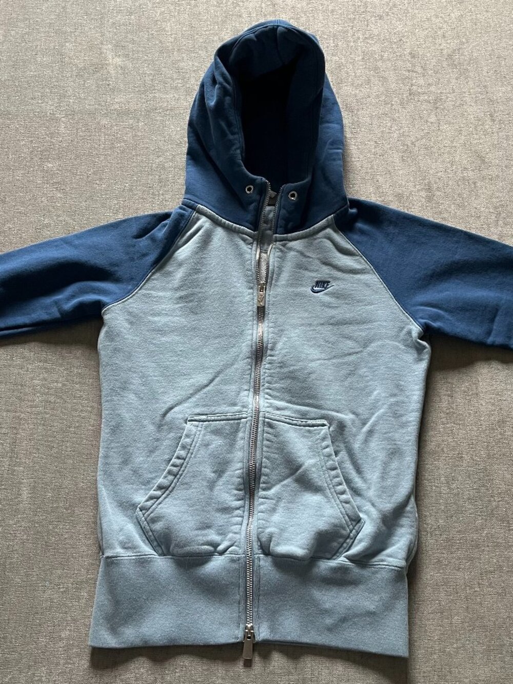 Nike Full Zip Hoodie Sweatshirt Women S Blue Sportswear Gym Logo Training Run